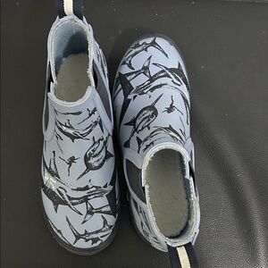 Joules Kids Shark Print Slip-On Rain Boots - Light Blue & Navy